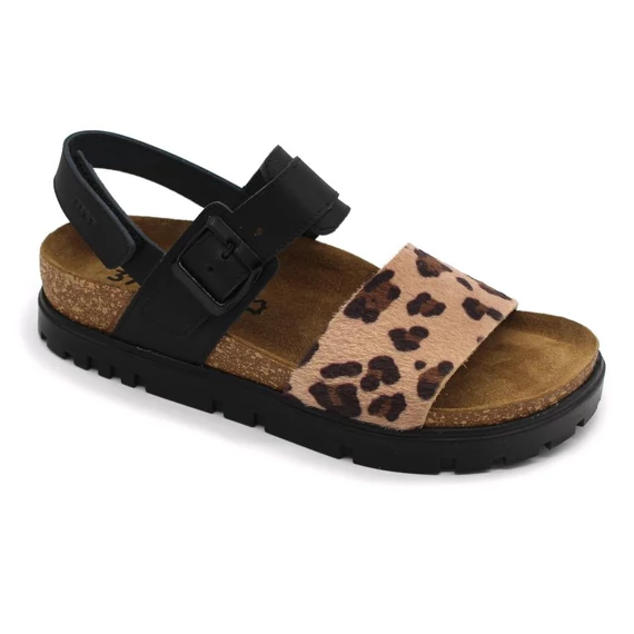 Szandál 6302 LEON Comfort női bőr, fekete, 36