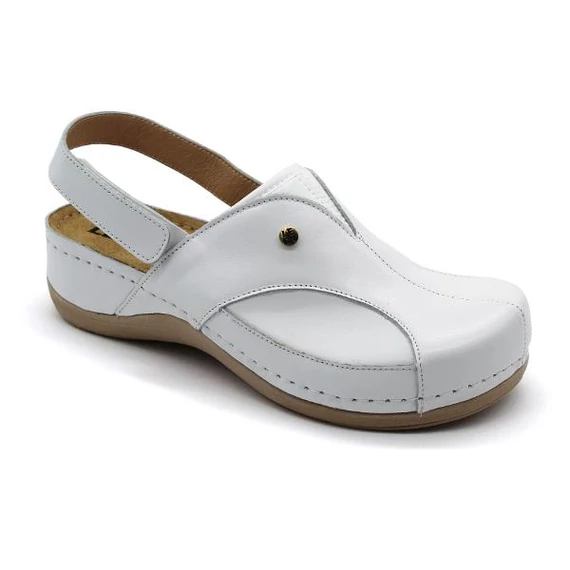 Szandál 913 Leon Comfort női bőr, fehér, 39