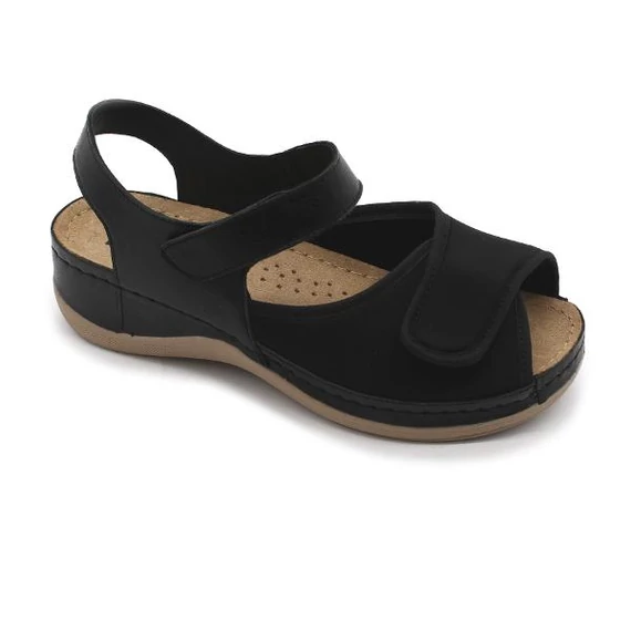 Szandál 934 Leon Comfort női bőr, fekete, 36
