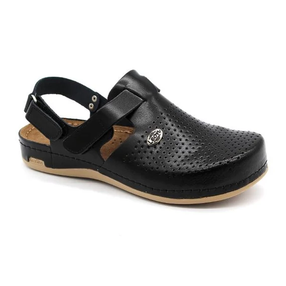 Szandál 951 Leon Comfort női bőr, fekete, 40