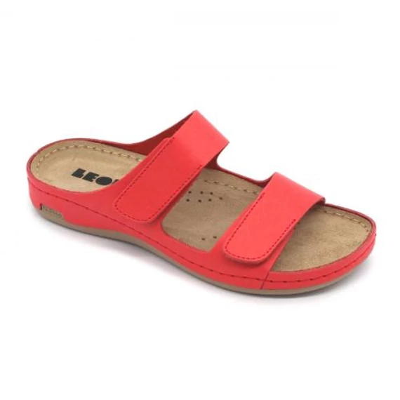 Papucs 954 Leon Comfort női bőr, piros, 38