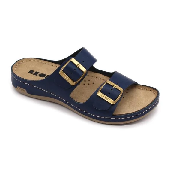 Papucs 955 Leon Comfort női bőr, kék, 41