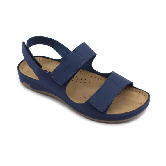 Szandál 966 LEON Comfort női bőr kék bakar 36