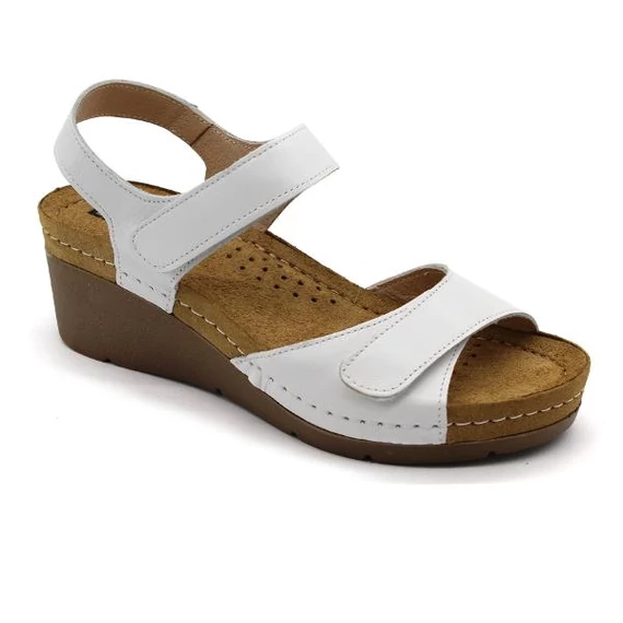 Szandál 1041 Leon Comfort női bőr, fehér, 36