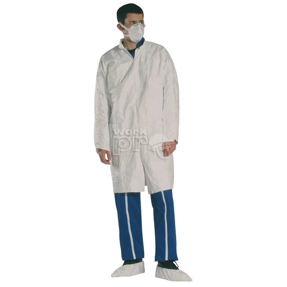 Köpeny Tyvek zsebekkel ellenálló lélegző anyagból cipzáros fehér XL