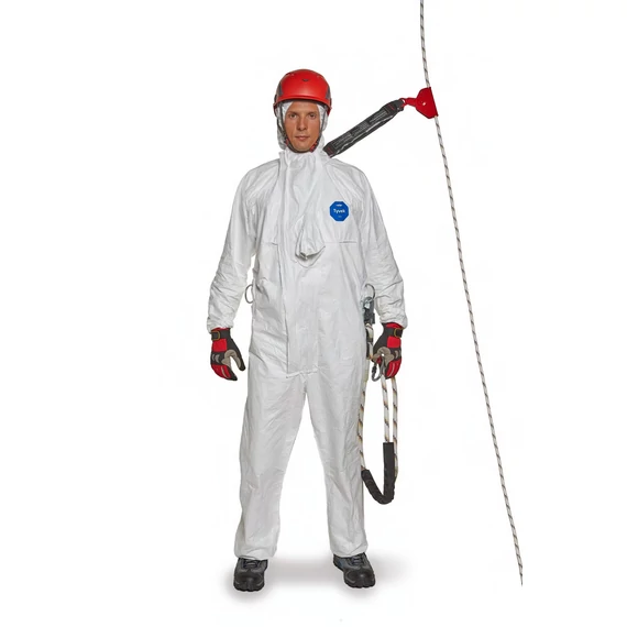 Védőoverál Tyvek 500 HP TY178 vegyszerálló, 4 D-gyűrűvel, cipzáras, fehér, S