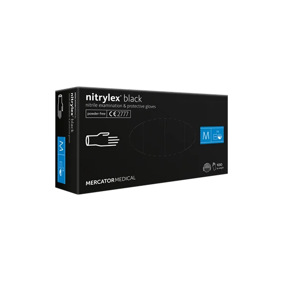 Nitrylex Black púdermentes nitril egyszer használatos kesztyű, 100db / doboz, L