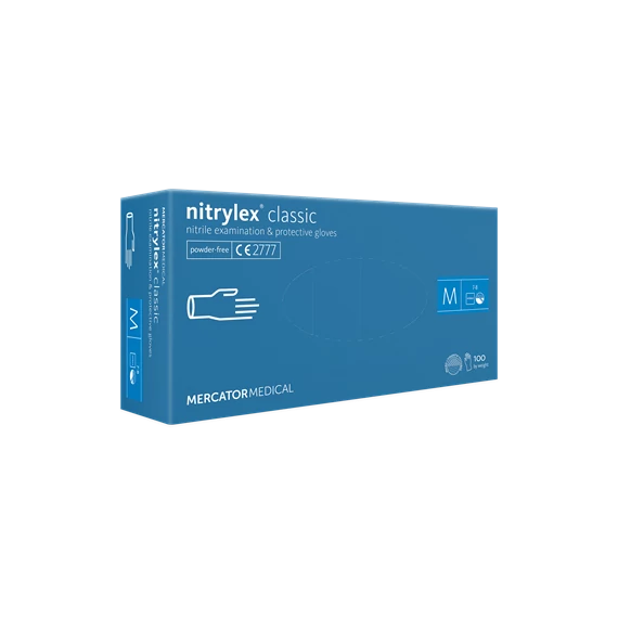 Nitrylex Classic púdermentes nitril egyszer használatos kesztyű, 100db / doboz, L