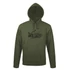 Kép 1/2 - Kapucnis pulóver (ponty mintával) 50% pamut 50% poliészter, military green, M