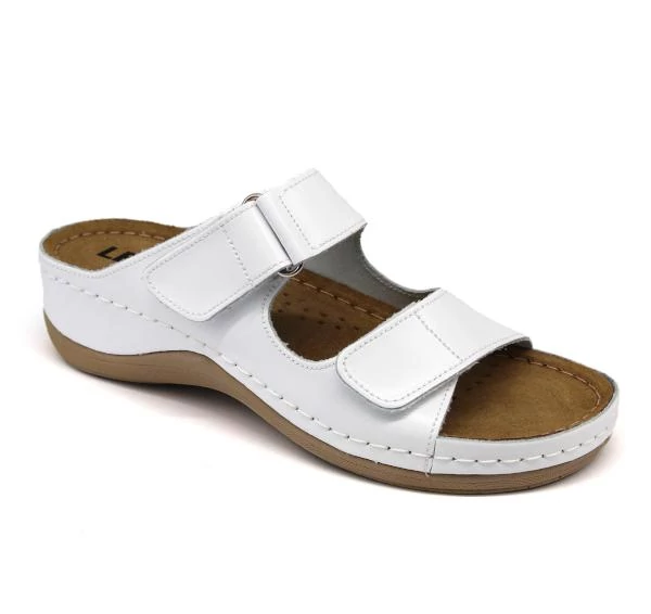 Papucs 905 Leon Comfort női bőr, fehér, 39