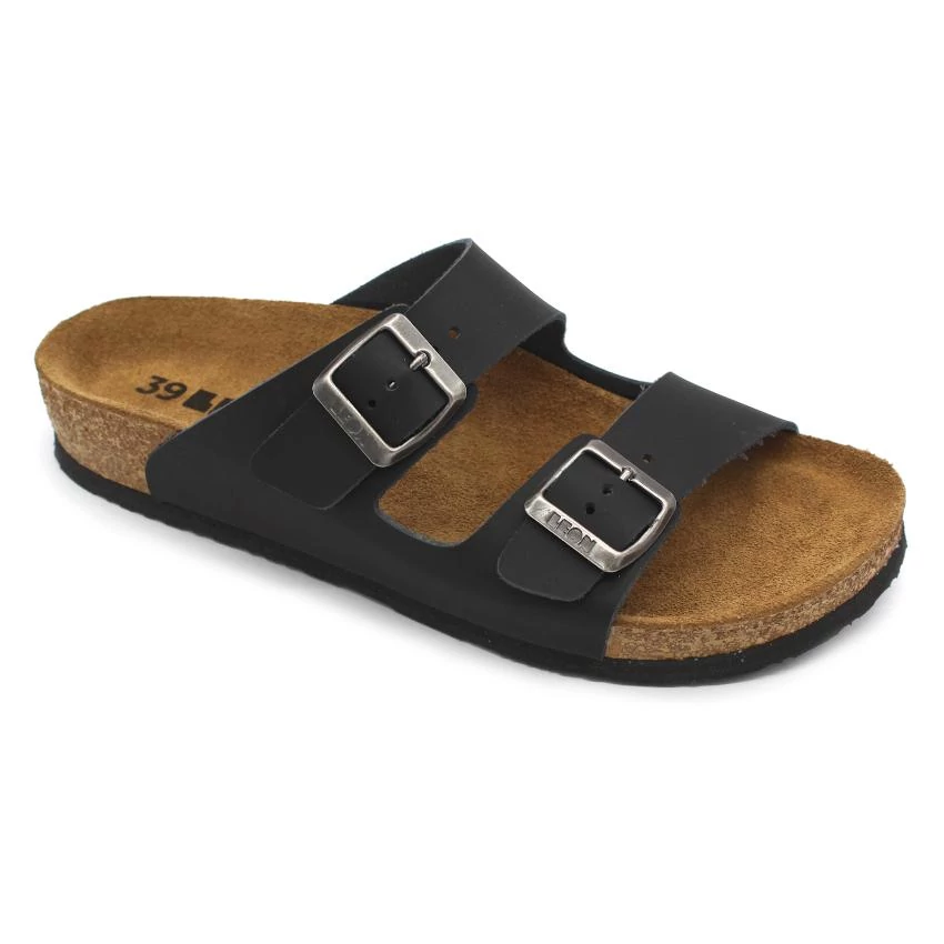 Papucs 4010 LEON Comfort női bőr fekete bakar 38