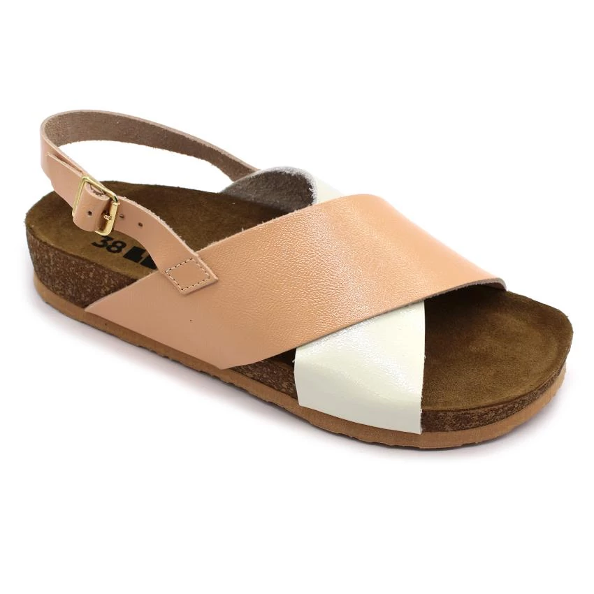 Szandál 4302 LEON Comfort női bőr púder lakk 36