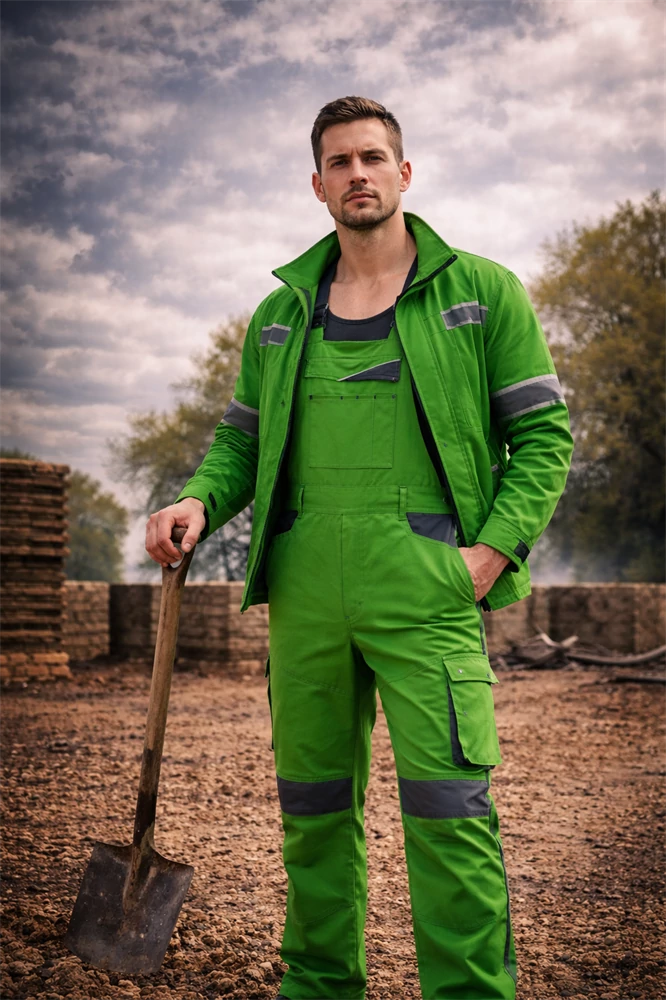 Munkaruha set TOP NOVA kabát és kantáros nadrág, zöld, 2XL