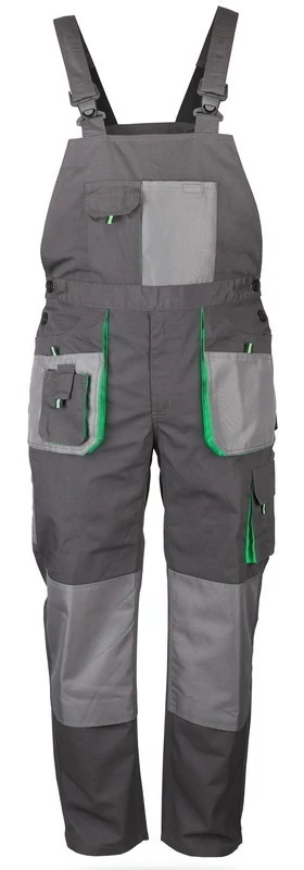 Nadrág kantáros (65%poliészter) TOP GREEN BIBPANTS, szürke, L