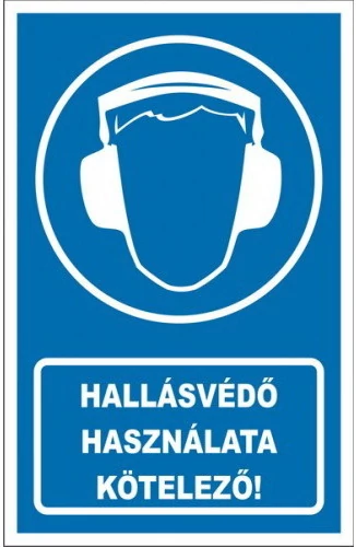 HALLÁSVÉDŐ HASZNÁLATA KÖTELEZŐ!, PVC 1 mm, 160x250