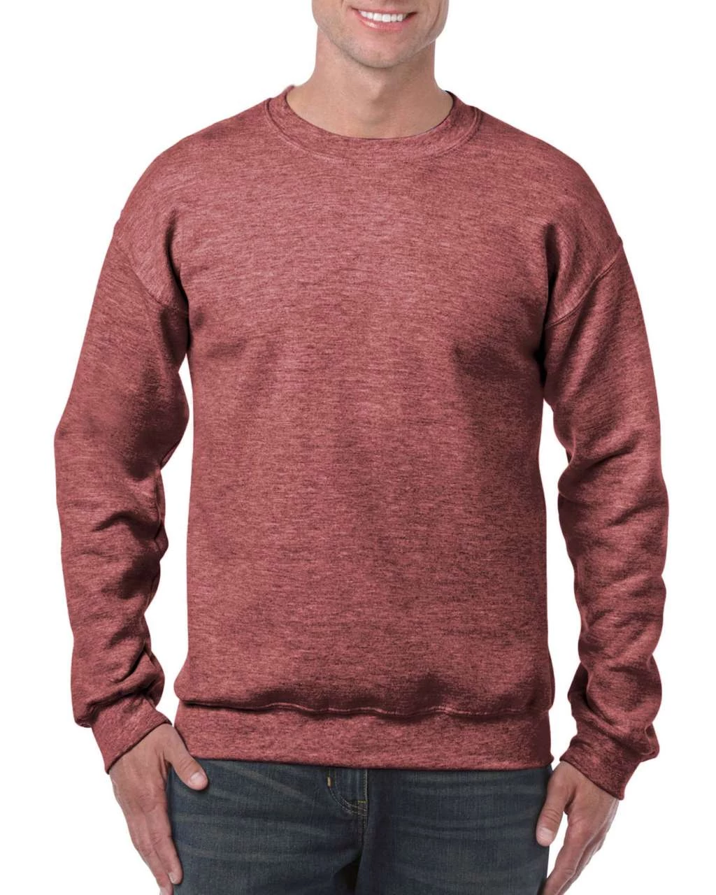 Pulóver (Gildan Heavy Blend) unisex (50%pamut) heather sport dark maroon, M