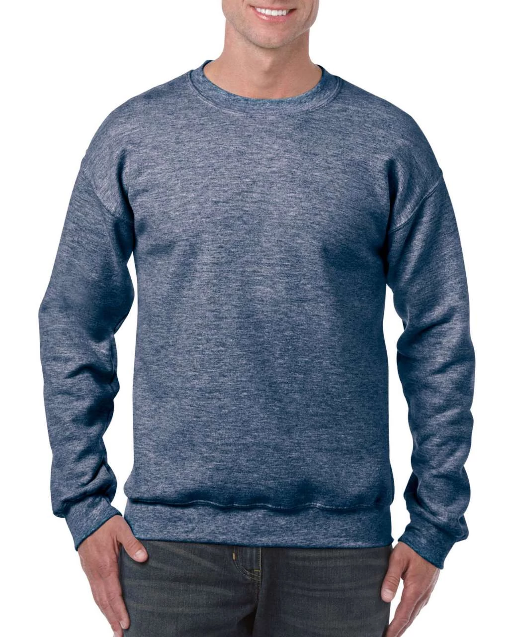 Pulóver (Gildan Heavy Blend) unisex (50%pamut) heather sport dark navy, XL