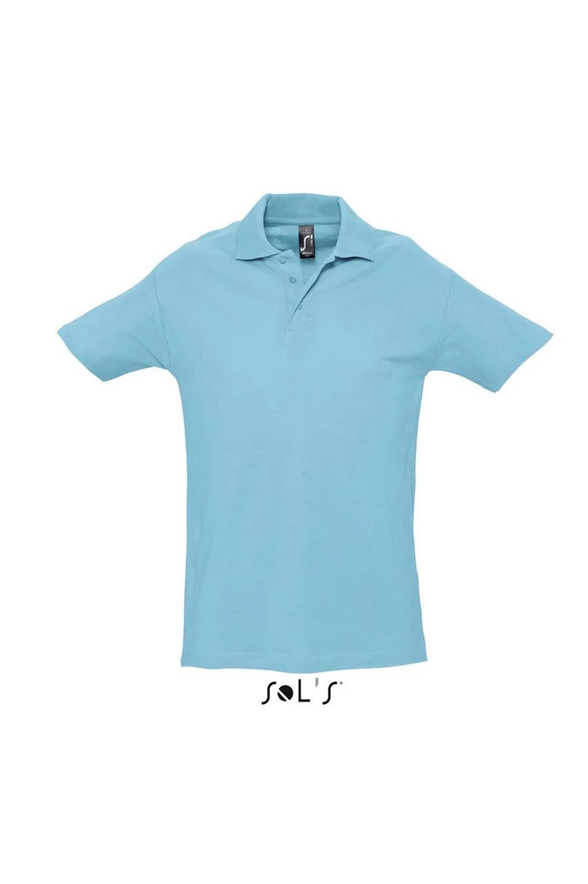 Póló Sols Spring II galléros férfi (100%pamut 210g/m2) atoll blue, 2XL