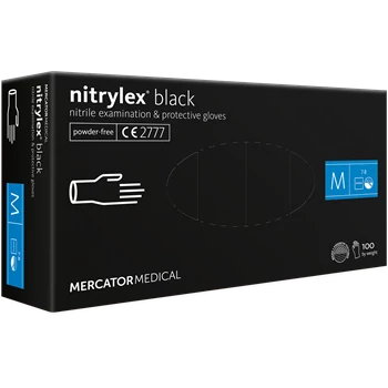 Nitrylex Black púdermentes nitril egyszer használatos kesztyű, 100db / doboz, L