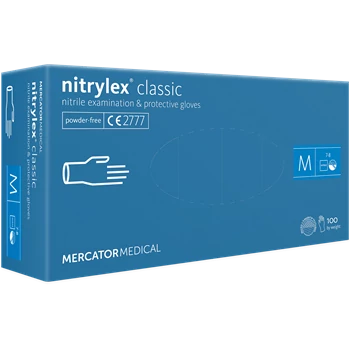 Nitrylex Classic púdermentes nitril egyszer használatos kesztyű, 100db / doboz, L